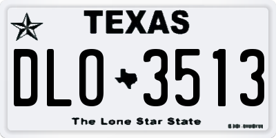 TX license plate DLO3513