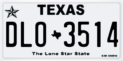 TX license plate DLO3514