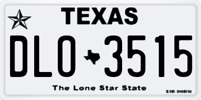TX license plate DLO3515