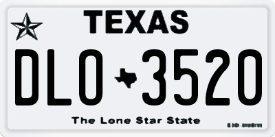 TX license plate DLO3520