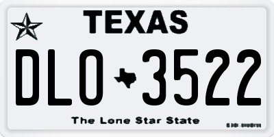 TX license plate DLO3522