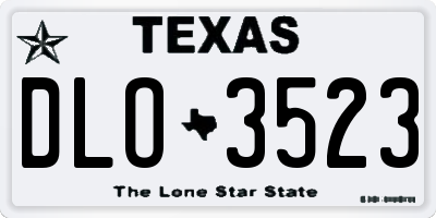 TX license plate DLO3523