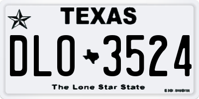 TX license plate DLO3524