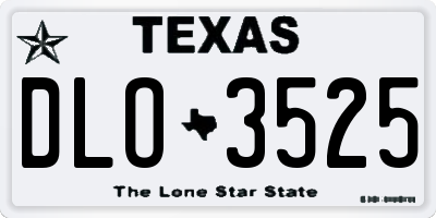 TX license plate DLO3525