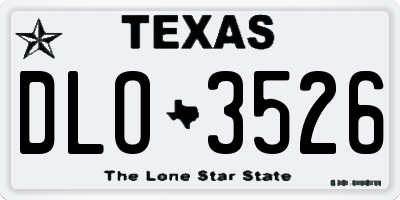 TX license plate DLO3526