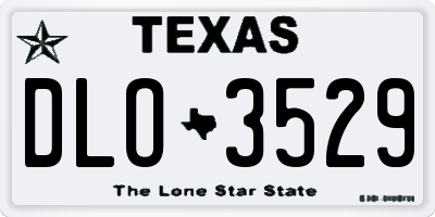 TX license plate DLO3529