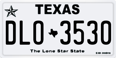 TX license plate DLO3530