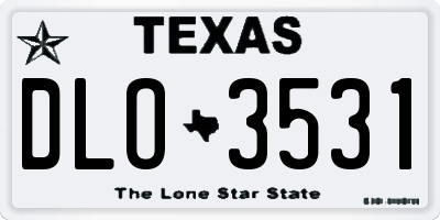 TX license plate DLO3531
