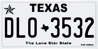 TX license plate DLO3532