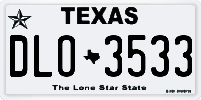 TX license plate DLO3533
