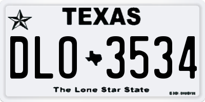 TX license plate DLO3534