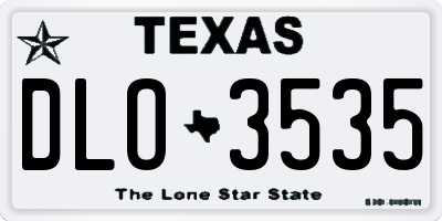 TX license plate DLO3535