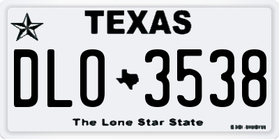 TX license plate DLO3538