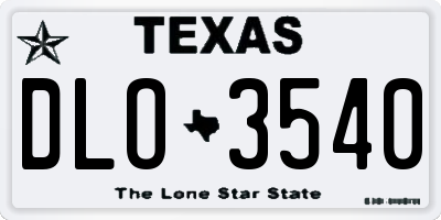 TX license plate DLO3540