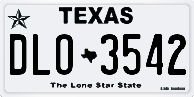 TX license plate DLO3542
