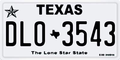 TX license plate DLO3543