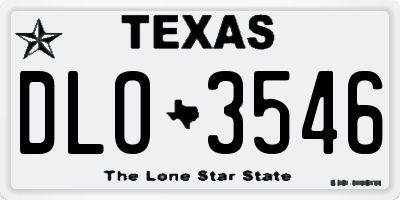 TX license plate DLO3546