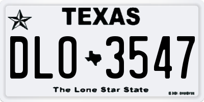 TX license plate DLO3547