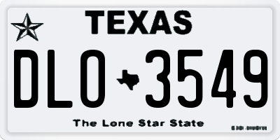 TX license plate DLO3549