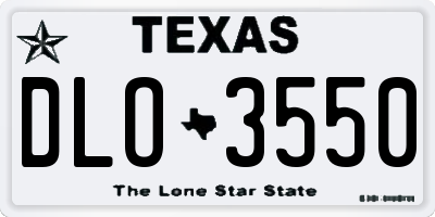 TX license plate DLO3550