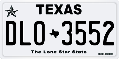 TX license plate DLO3552