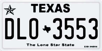 TX license plate DLO3553