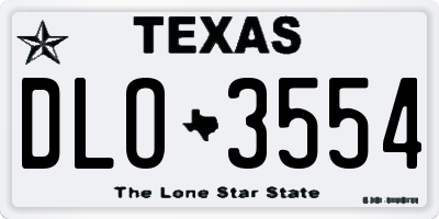 TX license plate DLO3554