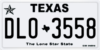 TX license plate DLO3558