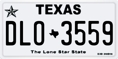 TX license plate DLO3559