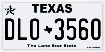 TX license plate DLO3560