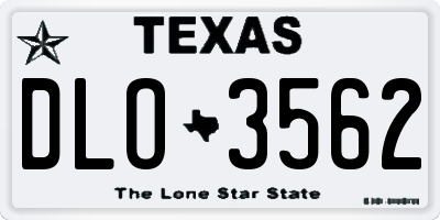 TX license plate DLO3562