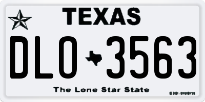 TX license plate DLO3563