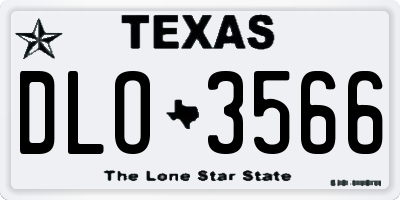 TX license plate DLO3566