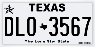 TX license plate DLO3567
