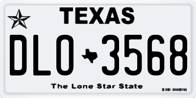 TX license plate DLO3568