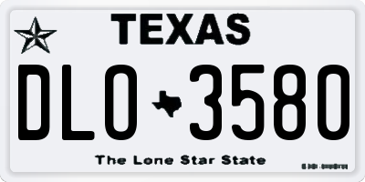TX license plate DLO3580