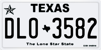 TX license plate DLO3582