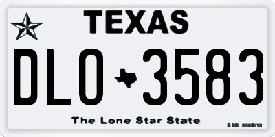 TX license plate DLO3583