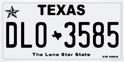TX license plate DLO3585