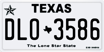 TX license plate DLO3586