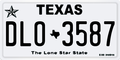 TX license plate DLO3587