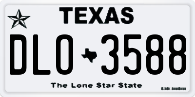TX license plate DLO3588