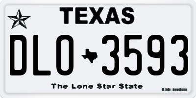 TX license plate DLO3593