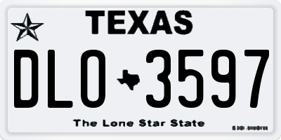 TX license plate DLO3597