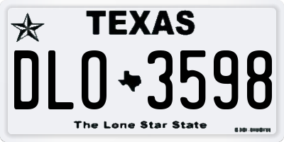 TX license plate DLO3598