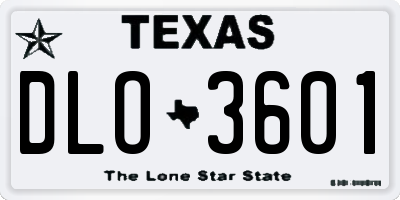 TX license plate DLO3601