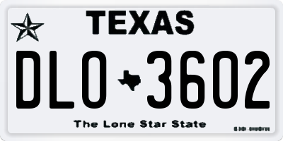 TX license plate DLO3602