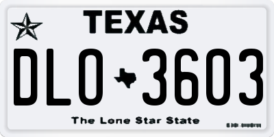 TX license plate DLO3603