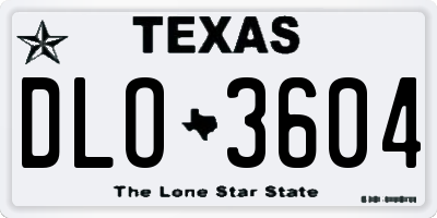 TX license plate DLO3604