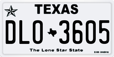 TX license plate DLO3605